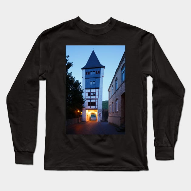 Old town, dusk, Bacharach, Middle Rhine, Rhine, evening Long Sleeve T-Shirt by Kruegerfoto